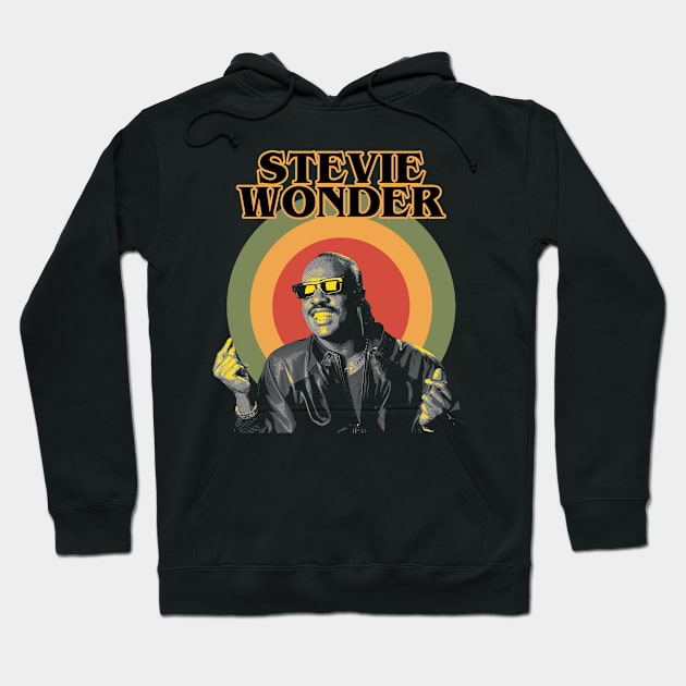 Stevie Wonder Retro Aesthethic Grey Hoodie by Mugo Muncarsol